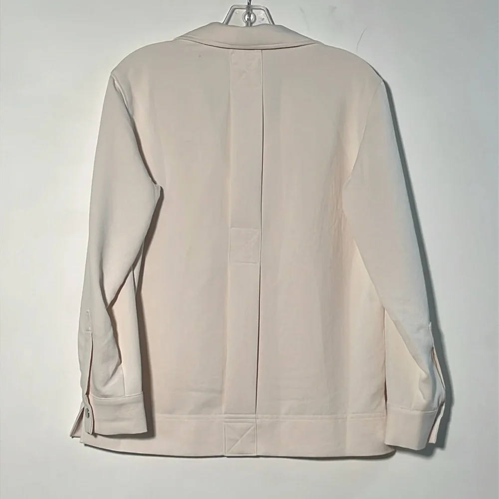 REISS Fleur Twin Pocket V-Neck Back Detail Lagenlook Minimalist Cream Blouse 0 - Picture 5 of 16